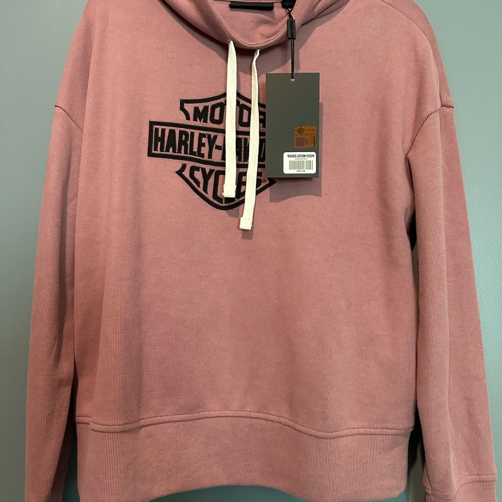 Harley-Davidson Women’s Bar & Shield Funnel Neck, Mauve, Brand New- Size M - Picture 2 of 4
